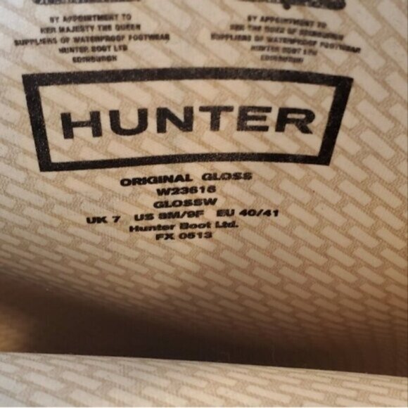 Hunter Original Black High Gloss Boots Size 8M/9F - Picture 11 of 14